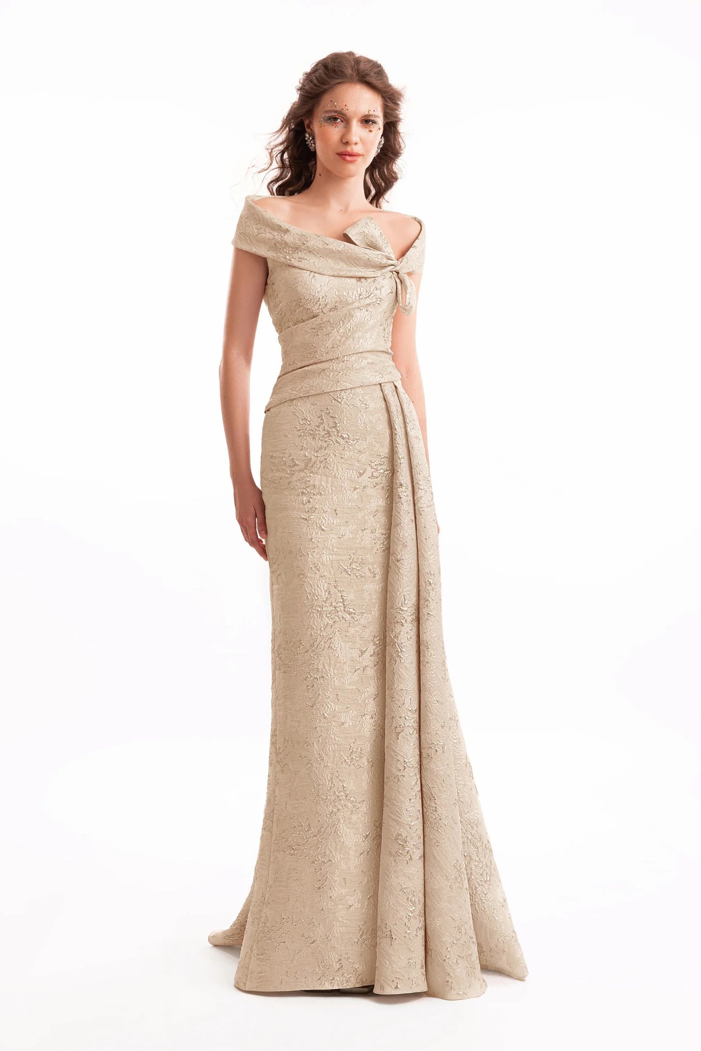 Off-Shoulder Bow Draped Dress