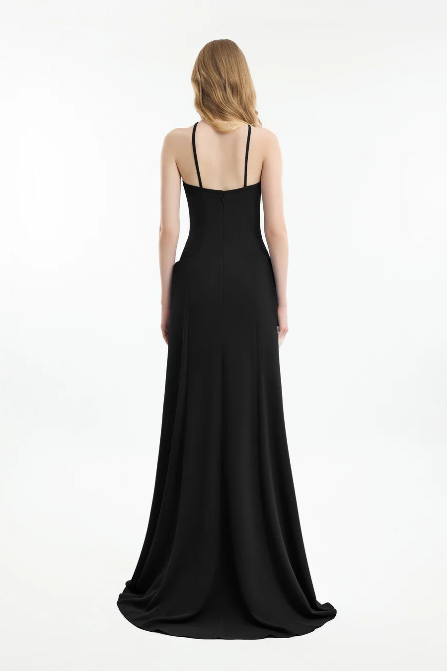 Halter-Neck Dress with Structured Hips
