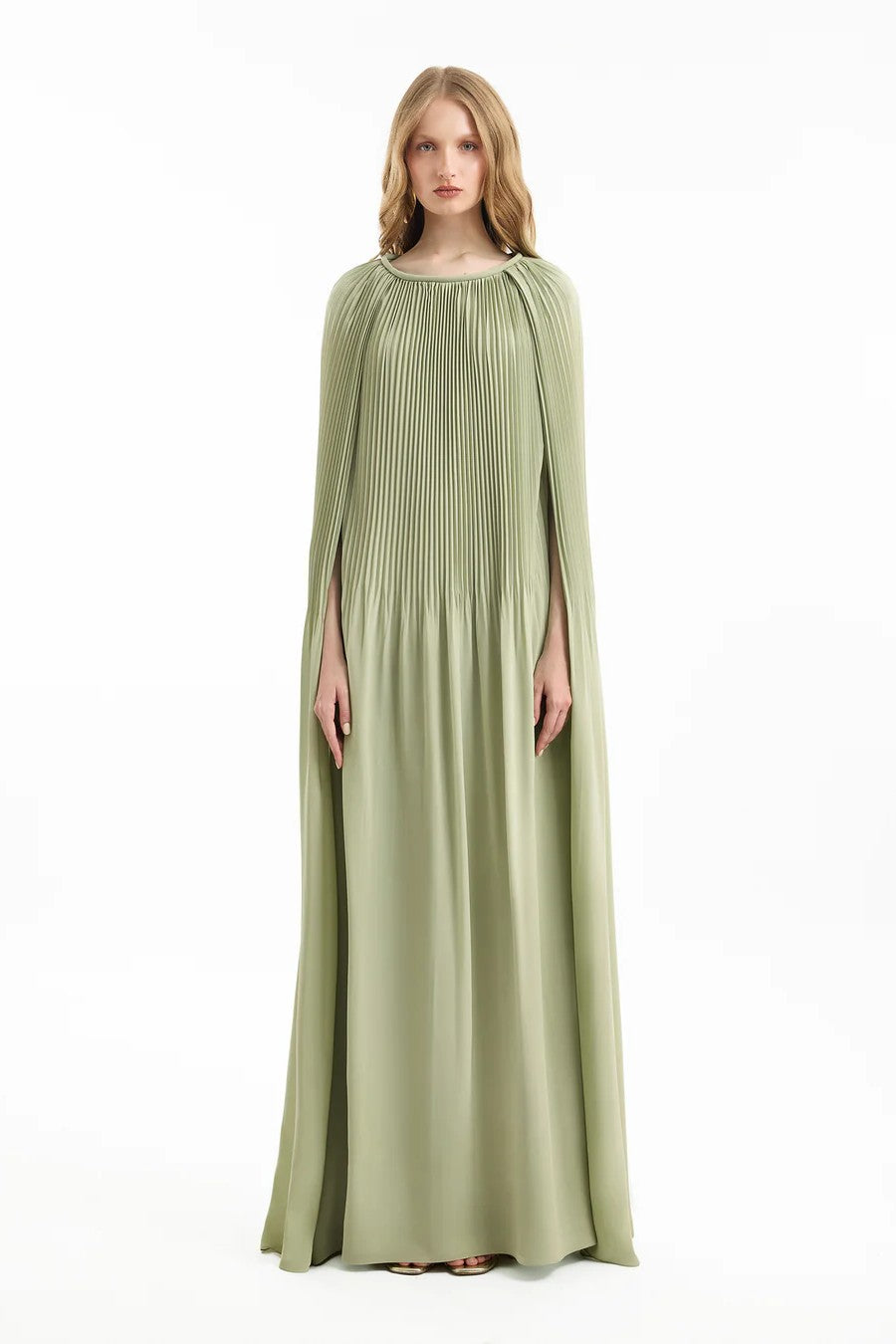 Pleated Cape Dress