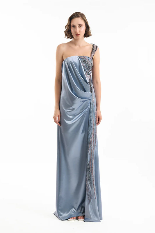One-Shoulder Draped Dress
