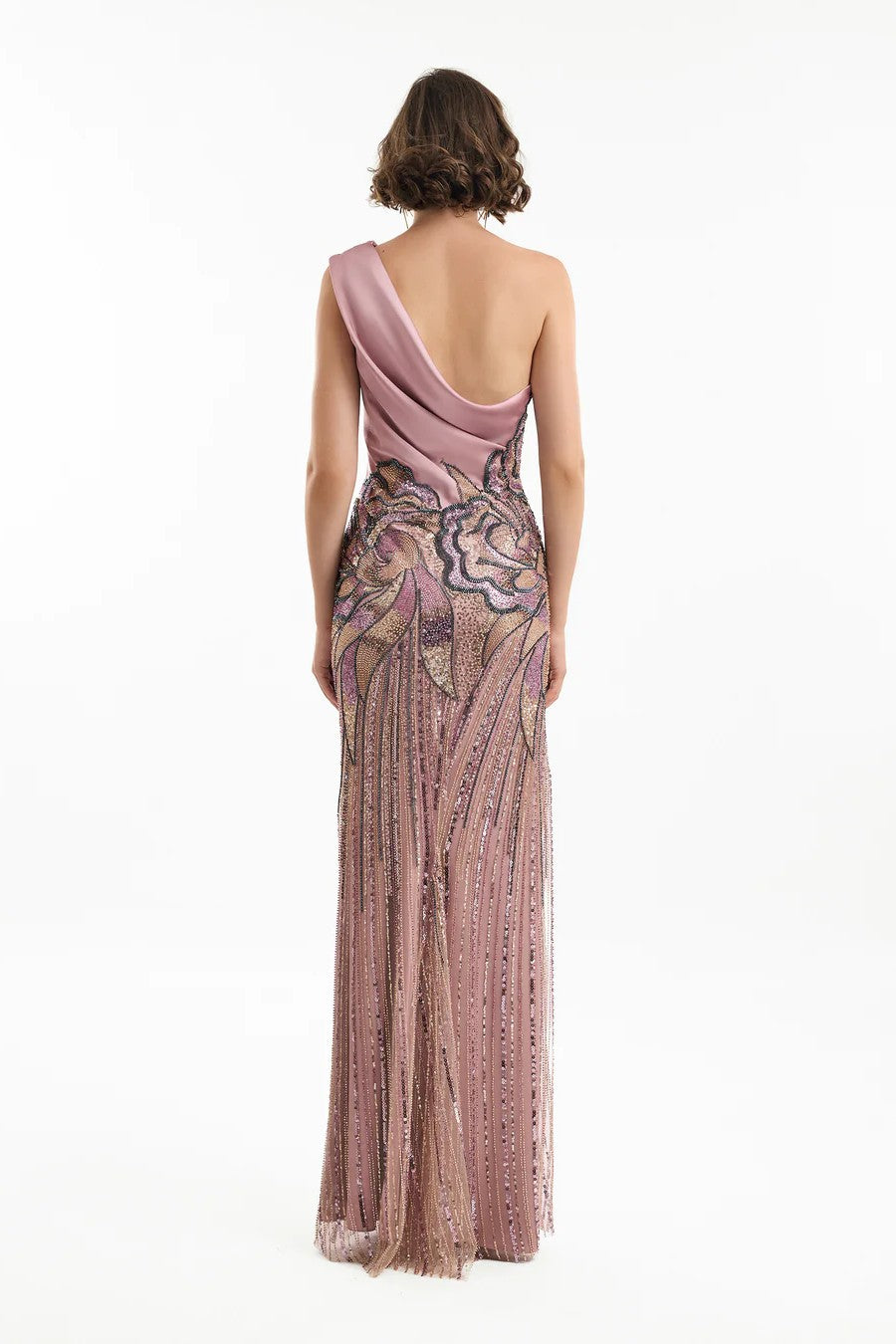 One-Shoulder Satin Dress