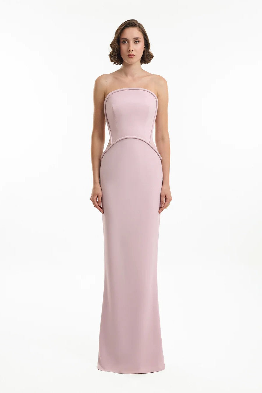 Strapless Dress with Sheer Corset