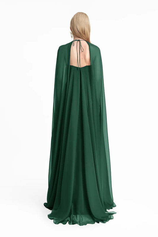 Bow Detail Dress with Cape Sleeves