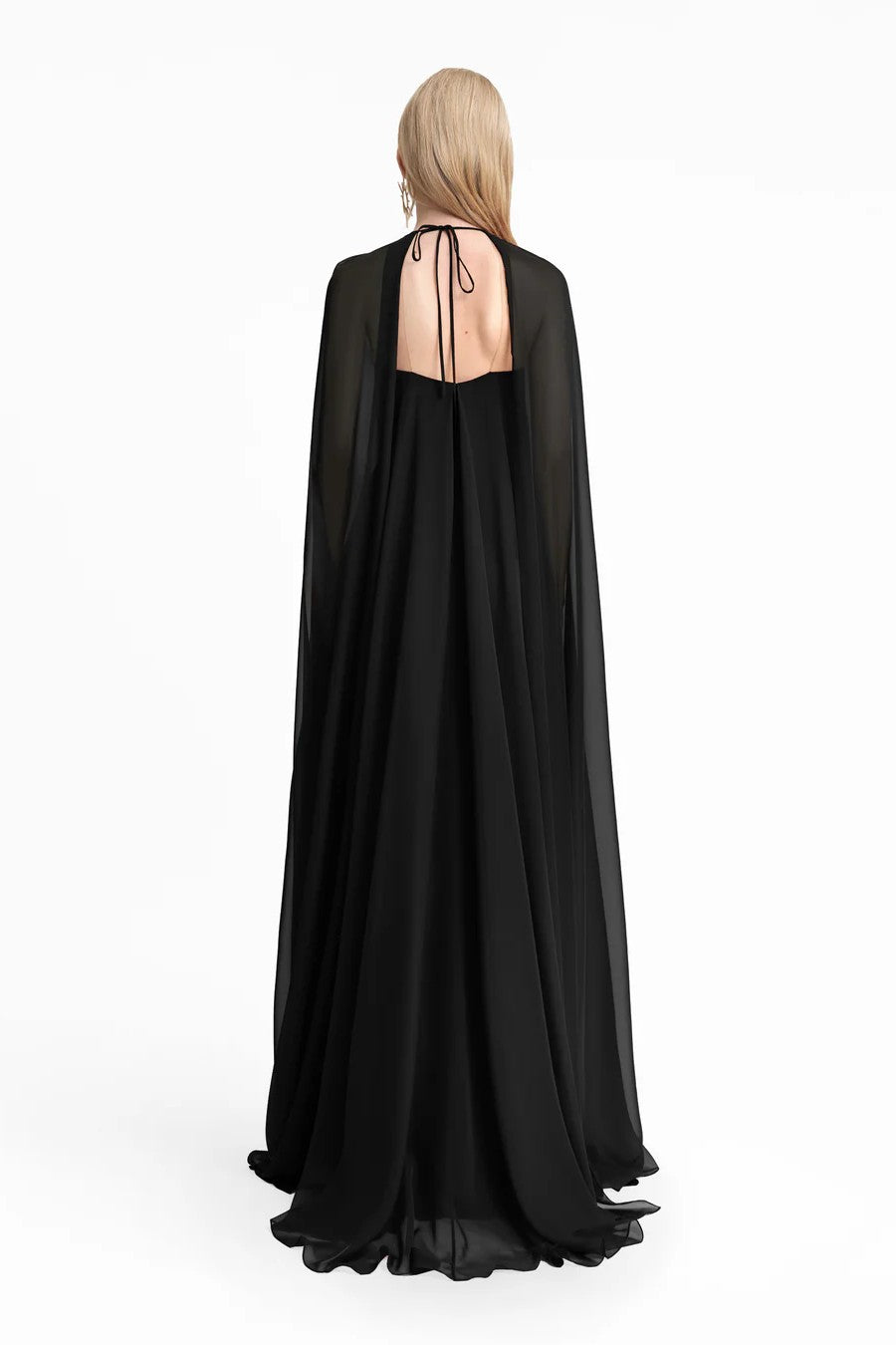 Bow Detail Dress with Cape Sleeves