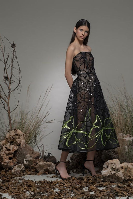 Baranello Strapless Midi Dress