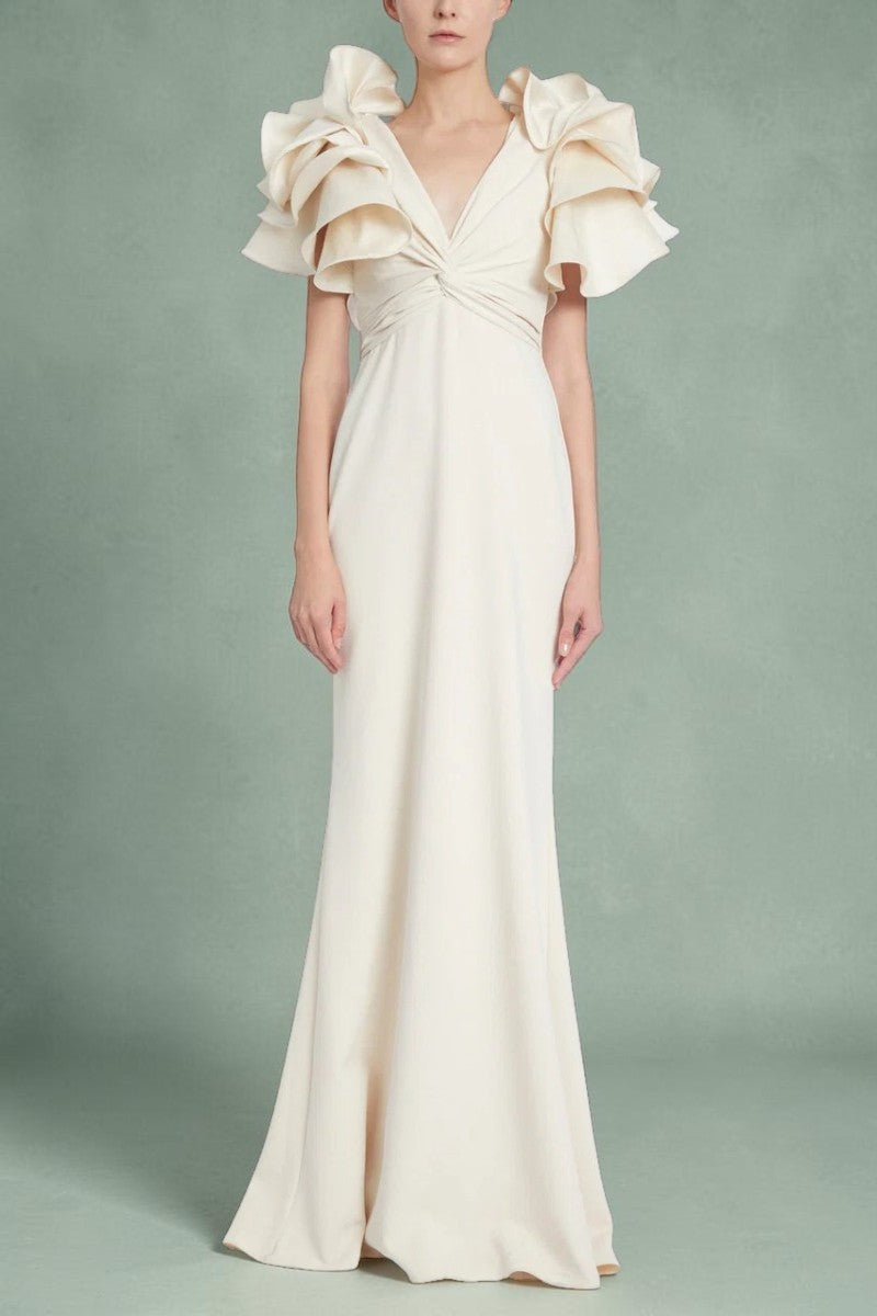 Ruffle Sleeve Gown