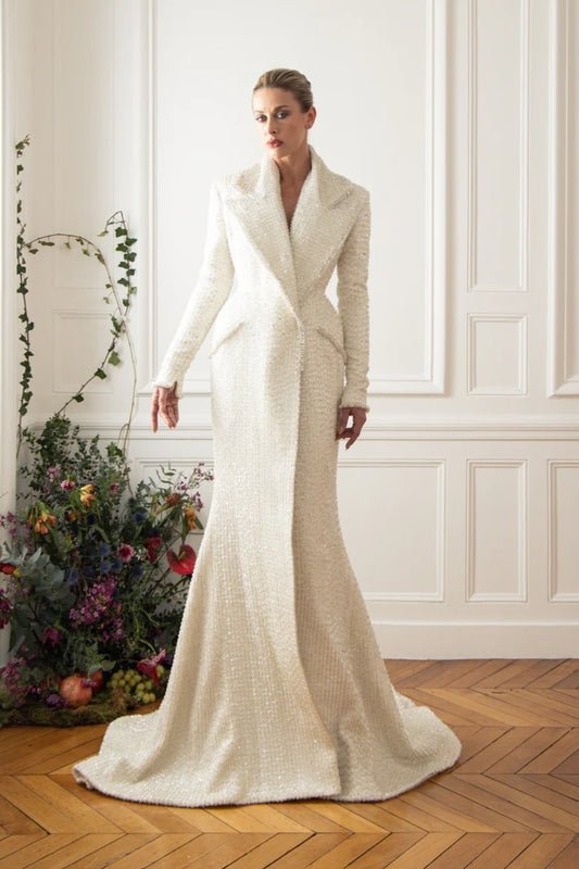 Long Sleeve Mermaid Coat Gown