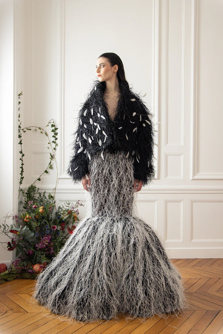 Textured Jacket and Mermaid Gown