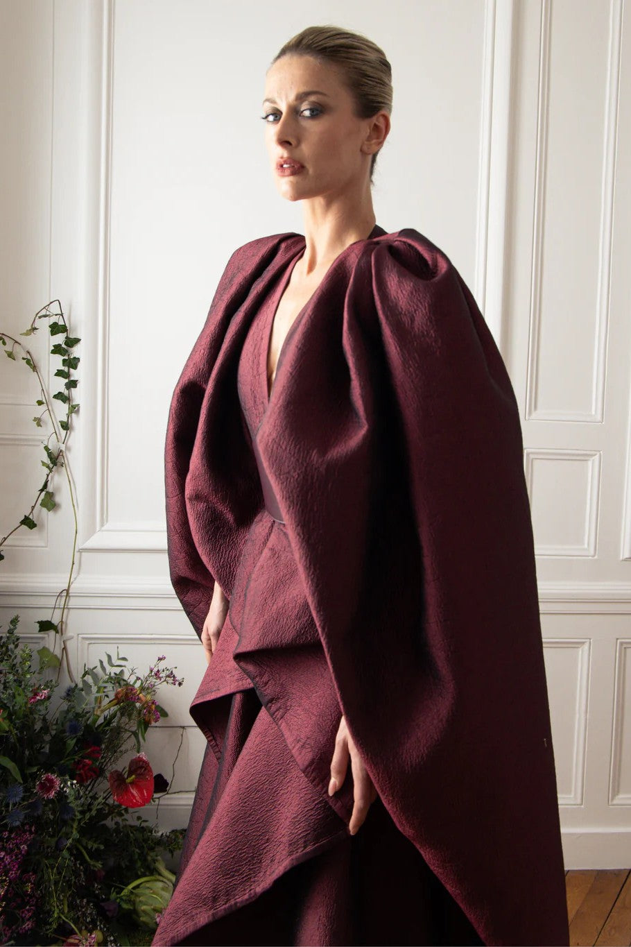 High-Low Cape Gown