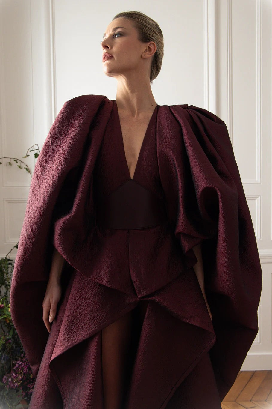 High-Low Cape Gown