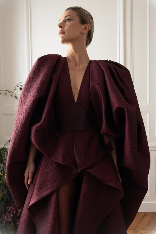 High-Low Cape Gown