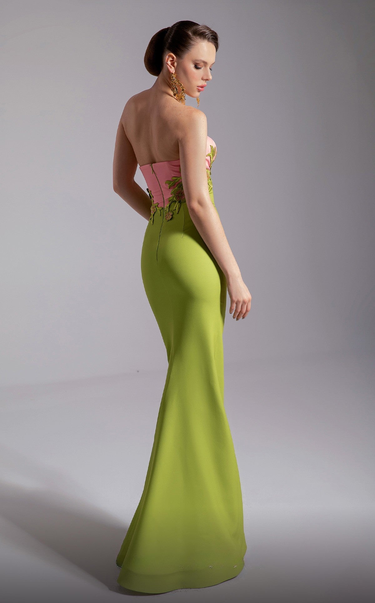 Floral Gown with Cape