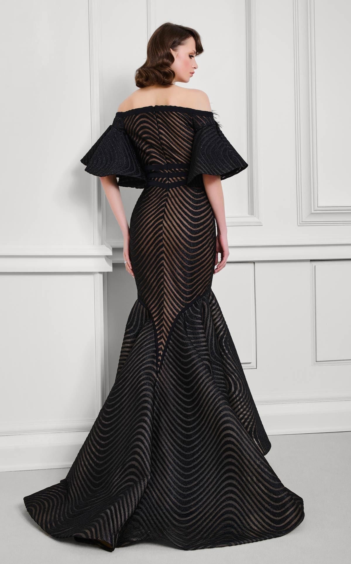 Off-Shoulder Ruffled Gown