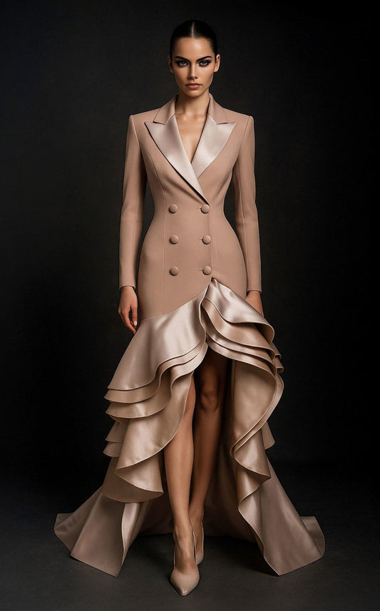 High-Low Tuxedo Gown