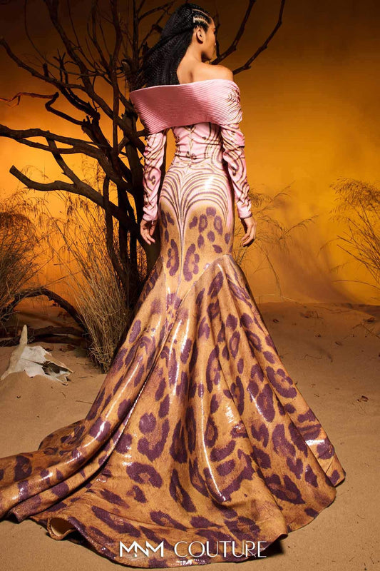 Sequined Jacquard Mermaid Gown