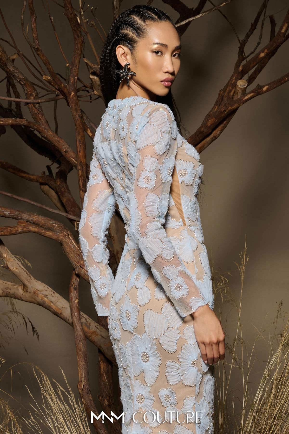 Floral Long Sleeve Gown