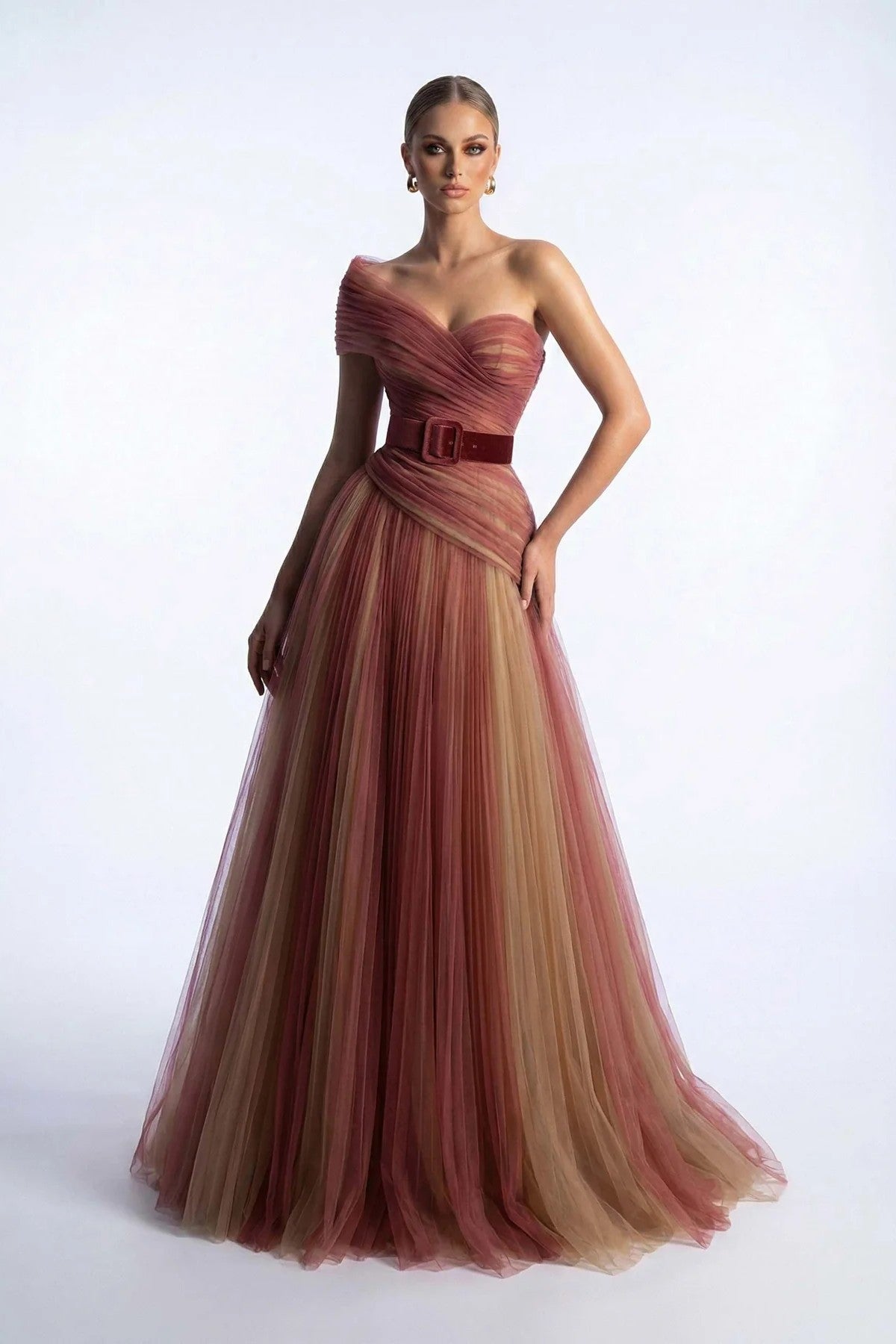 Gradient Tulle A-Line Gown