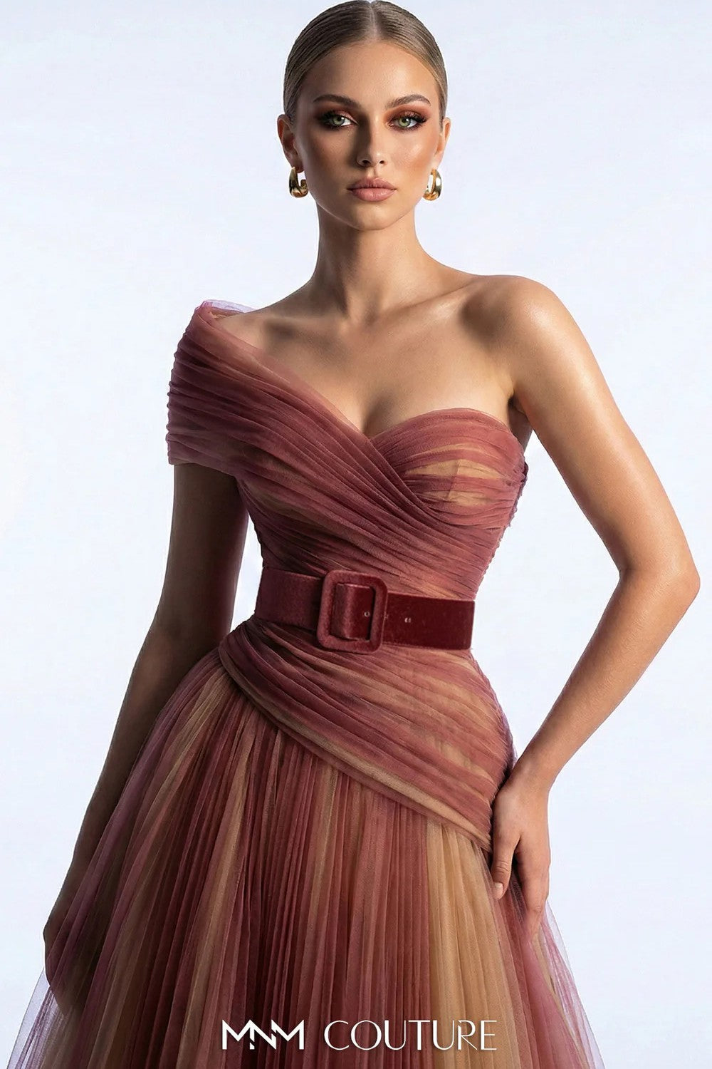 Gradient Tulle A-Line Gown