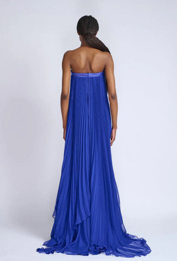 Yves Blue Organza and Chiffon Gown
