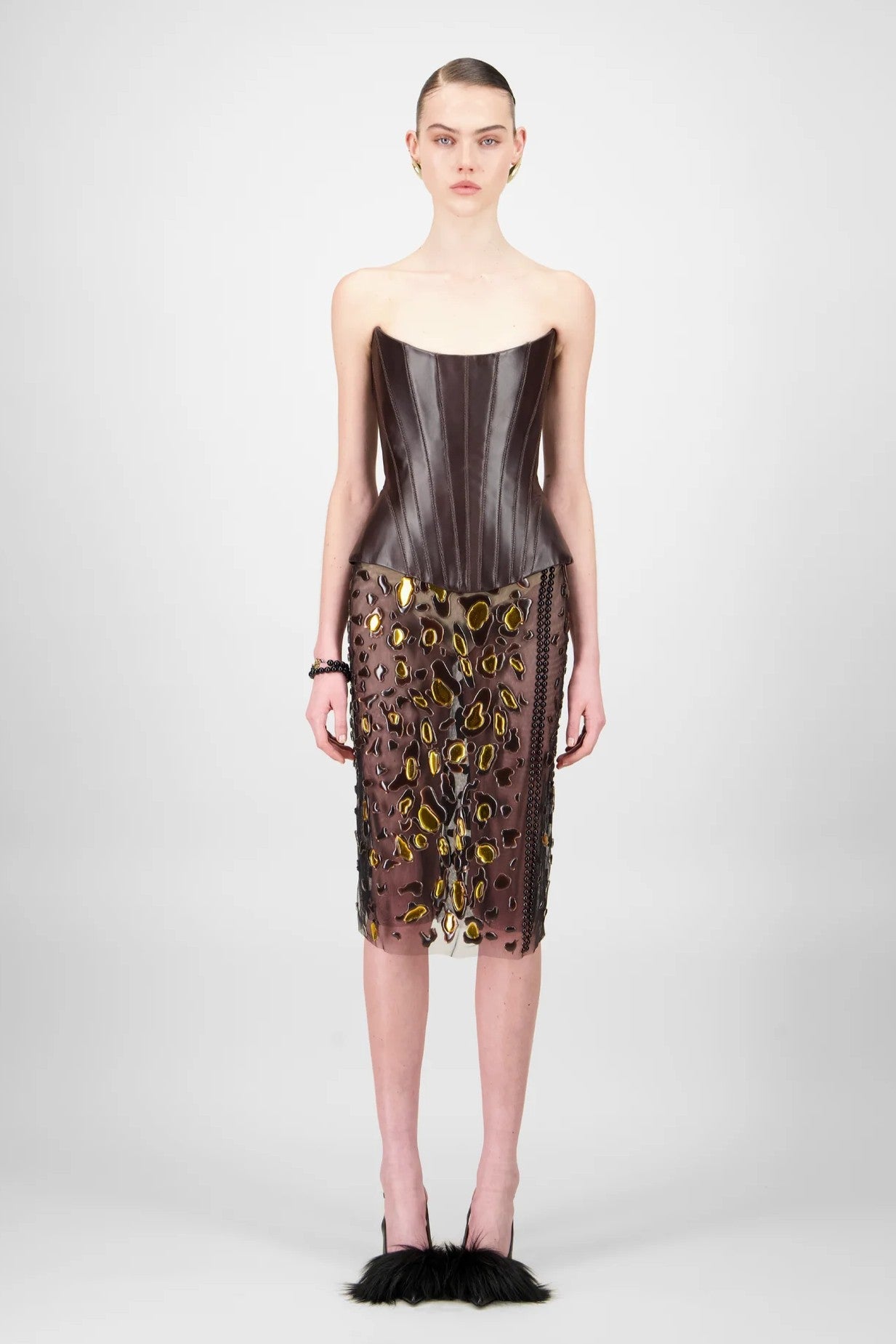 Leather Corset & Tulle Skirt
