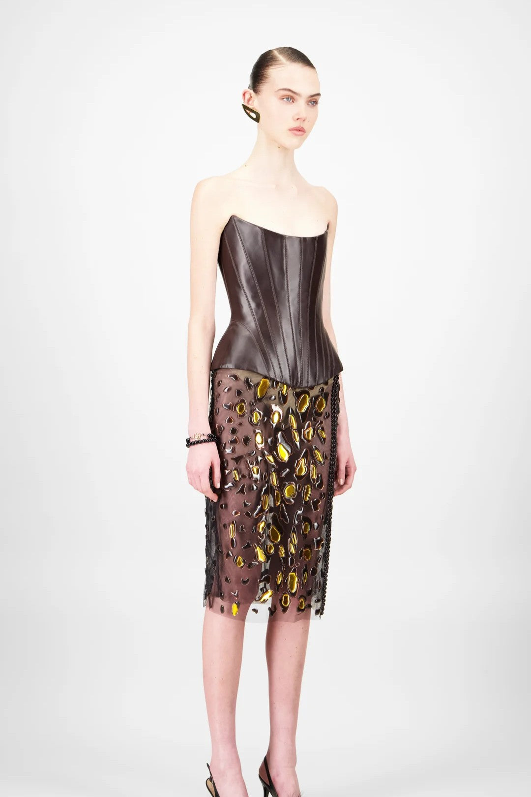 Leather Corset & Tulle Skirt