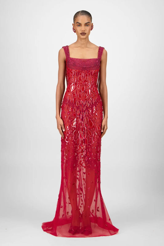 Beaded Long Dress