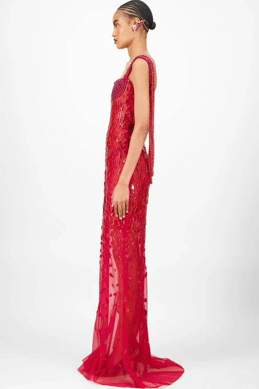 Beaded Long Dress
