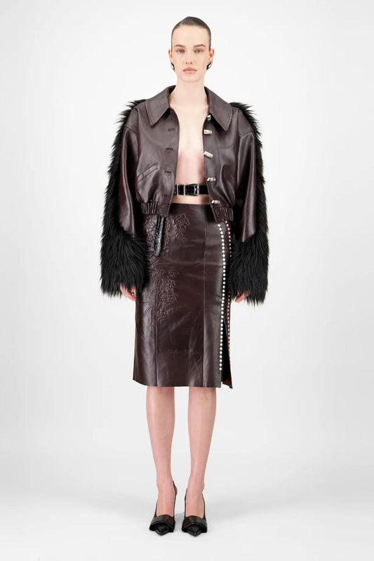 Bomber Leather Jacket & Skirt