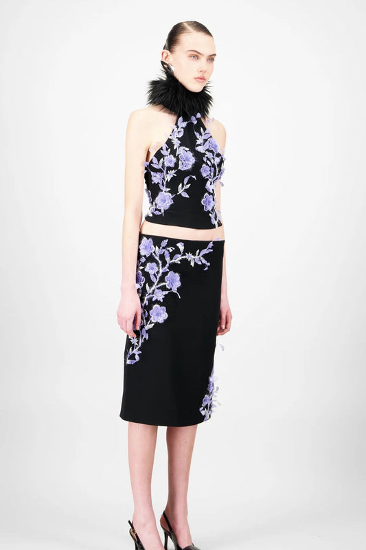 Beaded Top & Midi Skirt