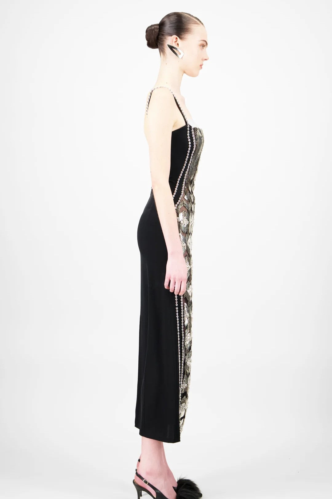 Metallic Midi Dress