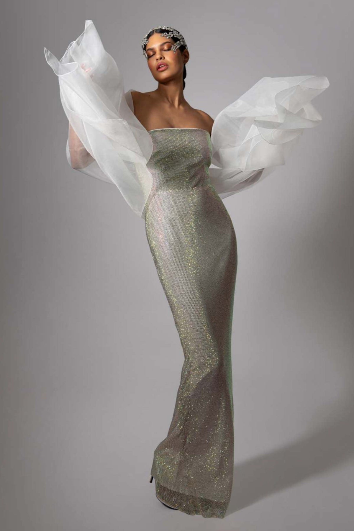 Silver Sequin Gown