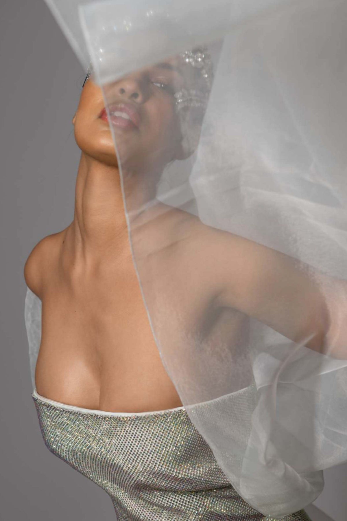 Silver Sequin Gown