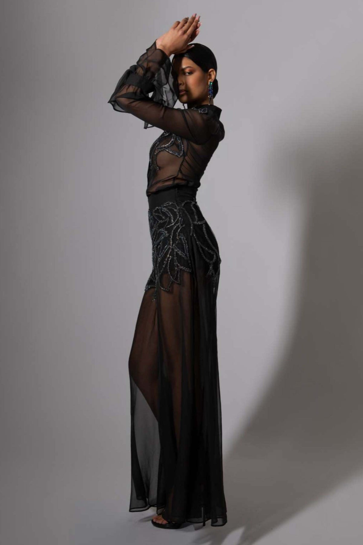 Sheer Cuff Blouse