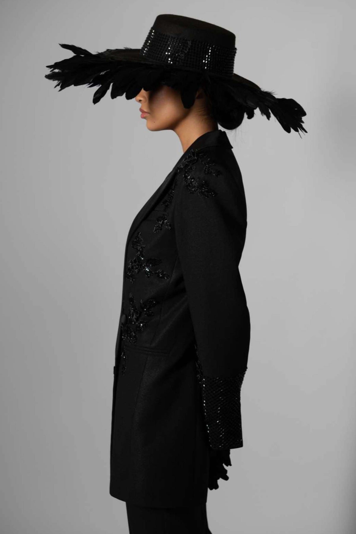 Black Embroidered Blazer