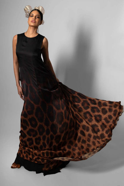 Sleeveless Leopard Gown