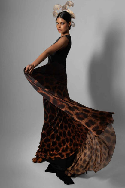 Sleeveless Leopard Gown