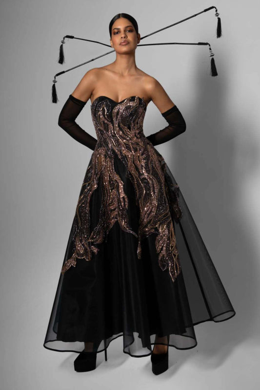 Vestido sin tirantes