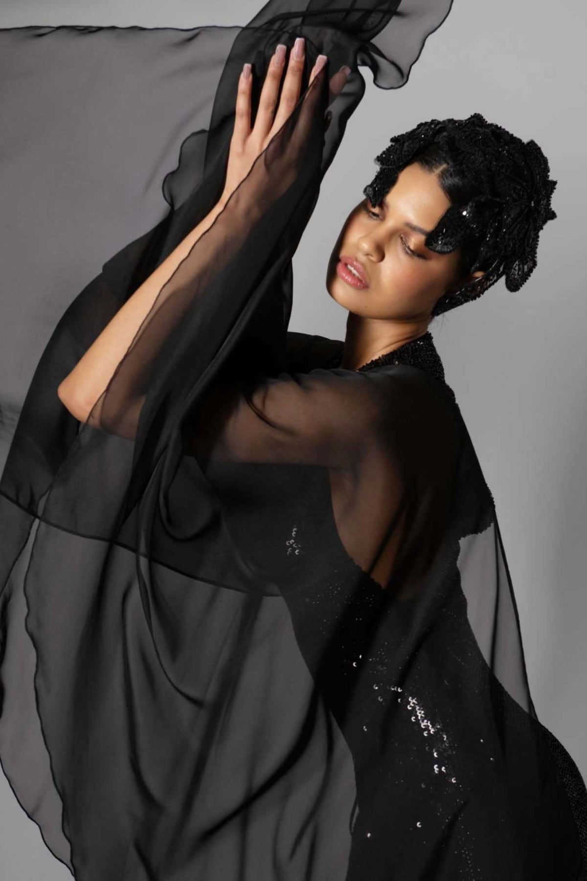Cape Sleeve Gown