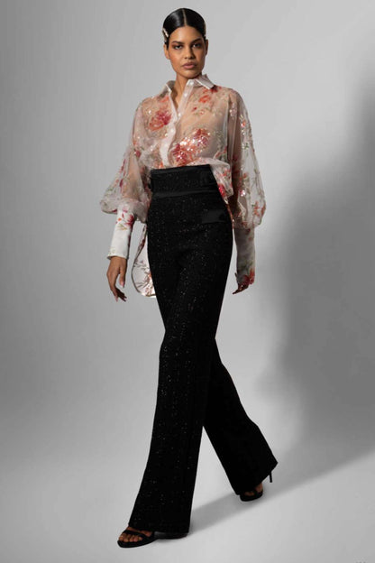 Camisa floral transparente
