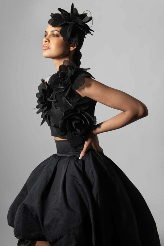 Top corto floral