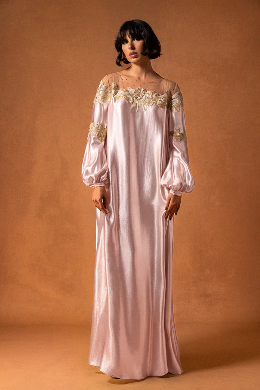 Floral Bishop-Sleeve Kaftan