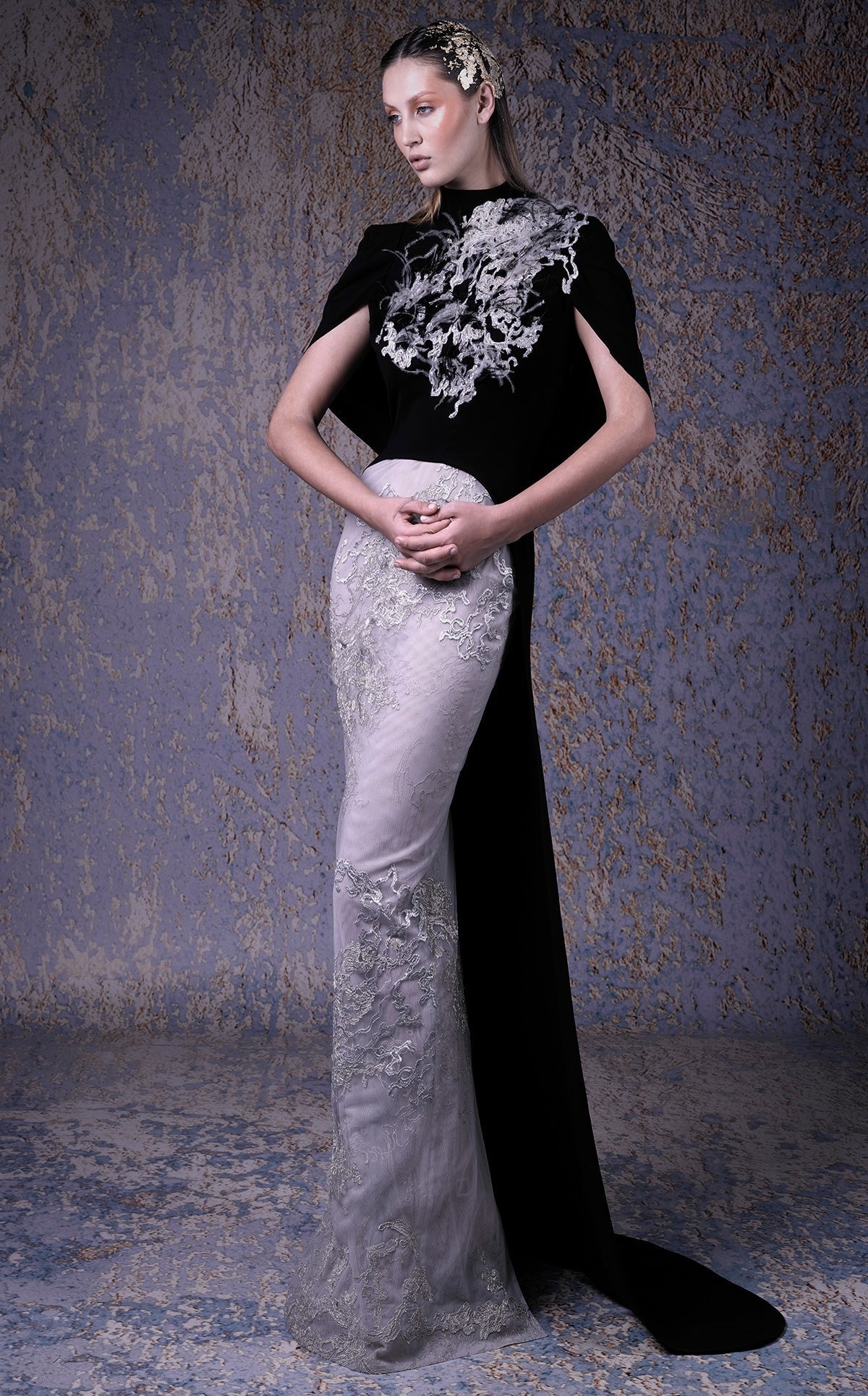Draped Back Gown