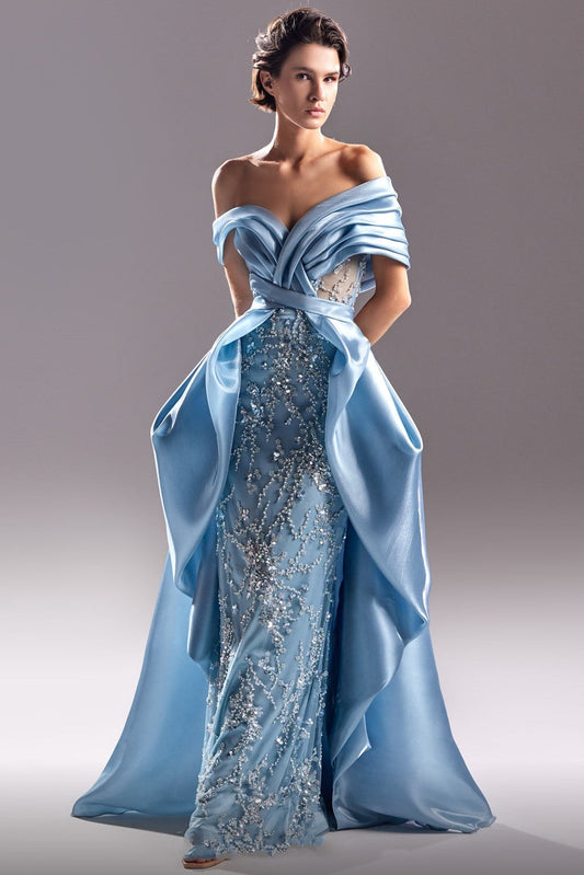Sequined Lace and Organdie Gown