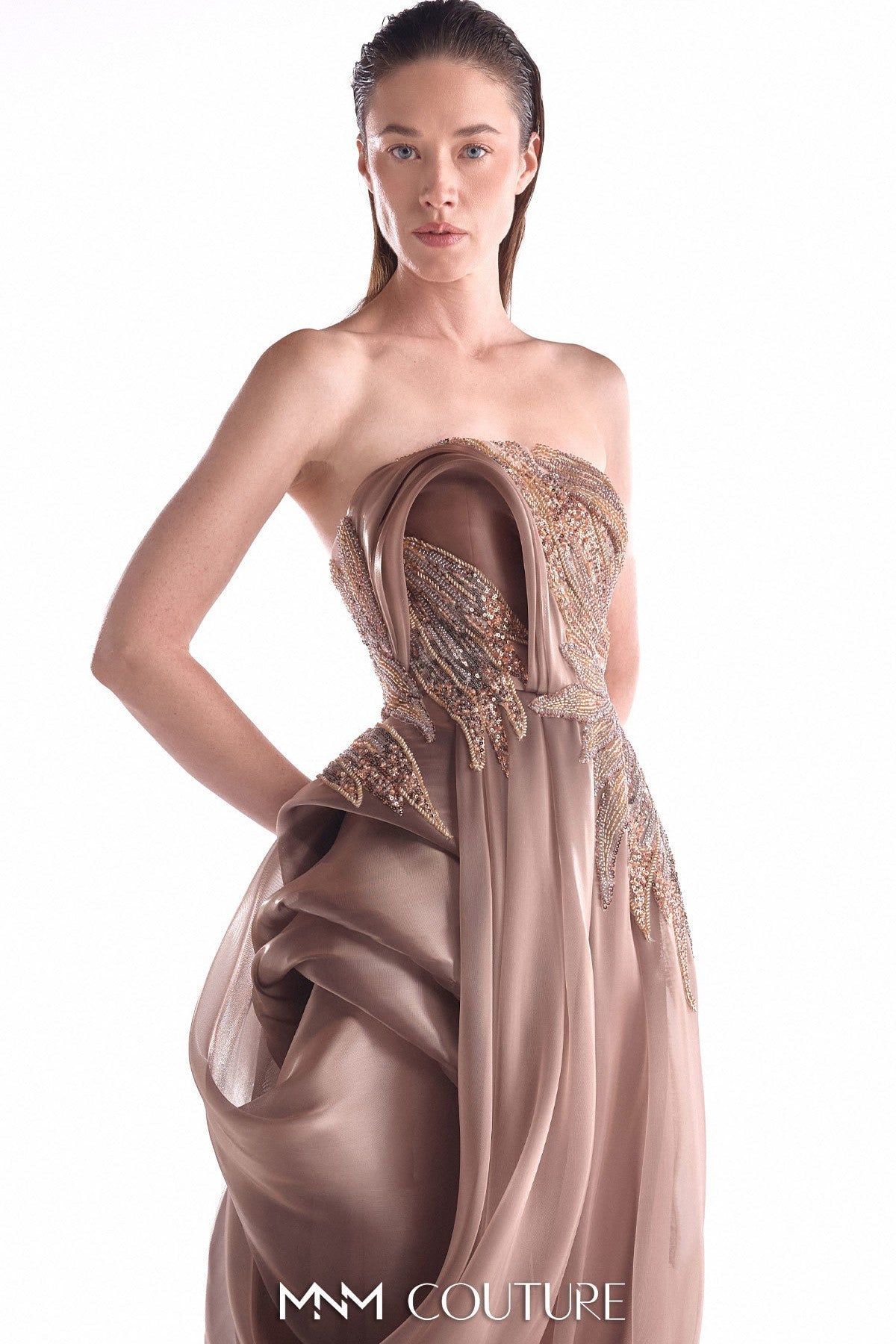 Grecian-Inspired Liquid Organza Gown