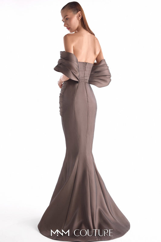 After-Dark Chocolate Brown Draped Gown