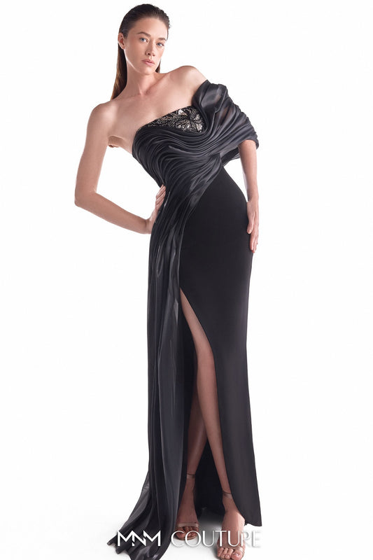Nocturne Draped Off-Shoulder Gown