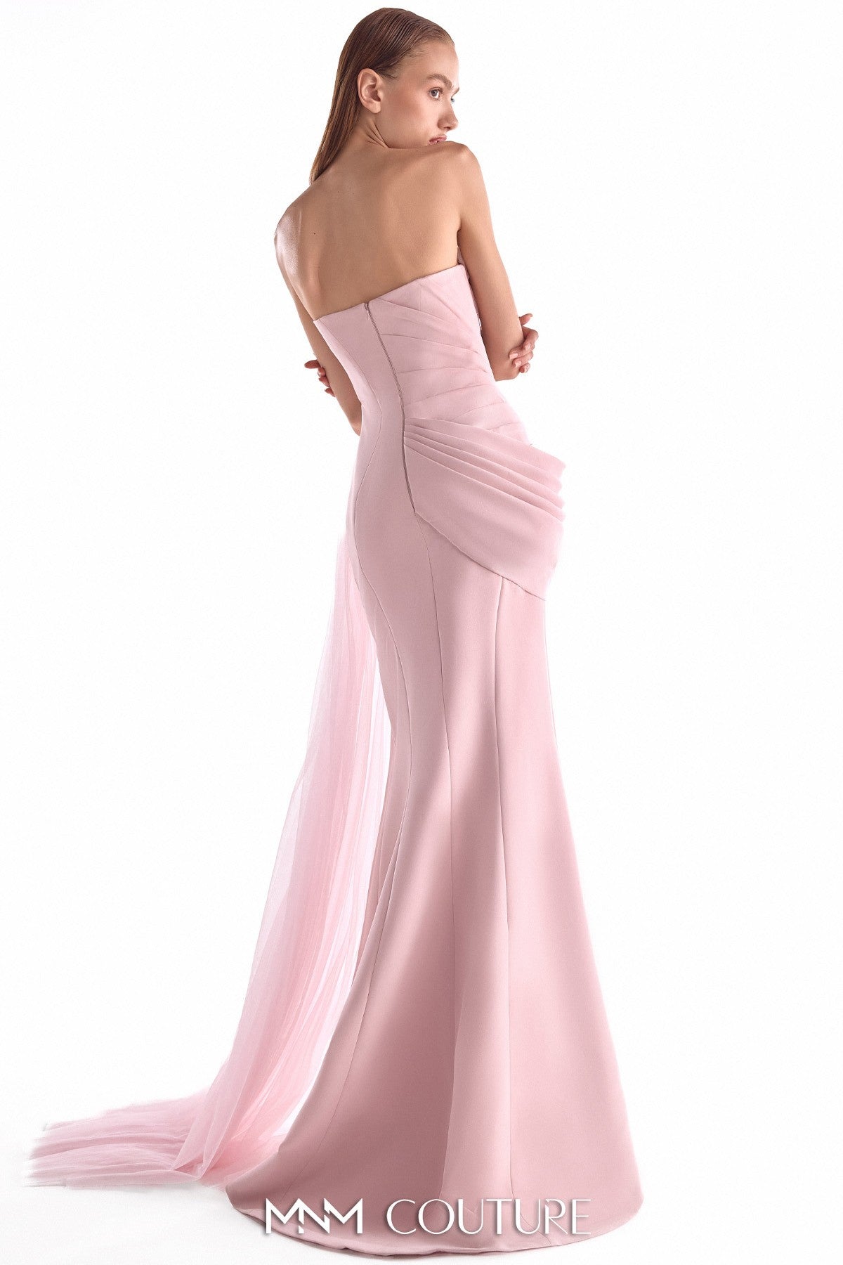 Second-Skin Seduction Corseted Pink Crepe Gown