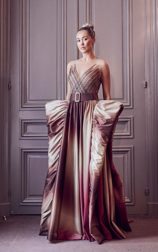 Illusion Neck Sculpted Gown