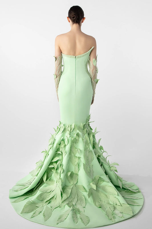 Vestido de sirena cortado con láser