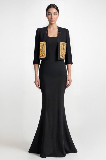 Strapless Corset-Back Gown